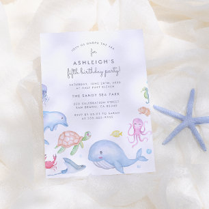 Onder het Zee   Kute Nautical Boys Birthday Party Kaart