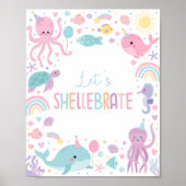 Onder het Zee Laten we het verjaardagsfeest vieren Poster (Voorkant)
