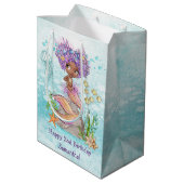 Onder het Zee Little Mermaid Birthday Medium Cadeauzakje (Achterkant Gekanteld)