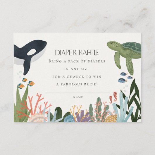 Onder het Zee Luier Raffle Invitation Insert Informatiekaartje (Voorkant)