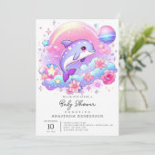 Onder het Zee Majestic Dolphin Baby Kaart (Staand voorkant)