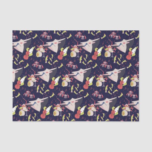 Onder het Zee Marine Animals Music Song Tissuepapier (Voorkant)