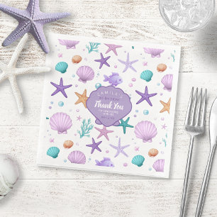 Onder het Zee Marine Life Pattern Thank You ID1143 Servet