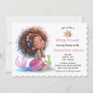 Onder het Zee Meisje Kleine Zeemeermin Baby shower Kaart