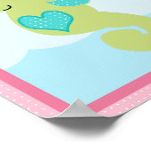 Onder het Zee/Meisje/Sealife/Roze Art Poster (Hoek)