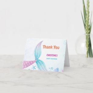 Onder het Zee Mermaid Baby shower partij Bedankkaart
