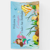 Onder het Zee Mermaid Birthday Banner (Verticaal)