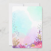 Onder het Zee Mermaid Birthday Invitation Paarse Kaart (Achterkant)