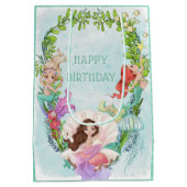 Onder het Zee Mermaid Birthday Medium Gift Bag Medium Cadeauzakje (Achterkant)