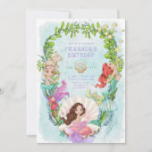 Onder het Zee Mermaid Birthday Party Invitation Kaart (Voorkant)