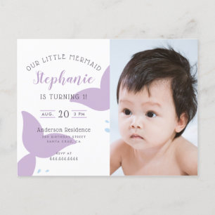 Onder het Zee Mermaid Birthday Party Invitation Uitnodiging Briefkaart