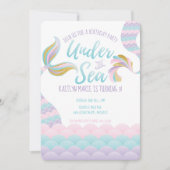 Onder het Zee Mermaid Birthday Party Kaart (Voorkant)