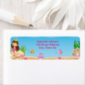 Onder het Zee Mermaid Birthday Return Label (Insitu)