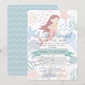 Onder het Zee Mermaid Green Baby shower door Mail Kaart (Voorkant / Achterkant)