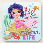 Onder het Zee Mermaid Life Bier Onderzetter (Voorkant)