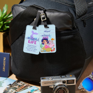 Onder het Zee Mermaid Life gepersonaliseerd Bagagelabel