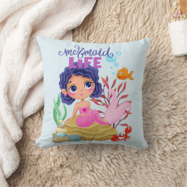 Onder het Zee Mermaid Life gepersonaliseerd Kussen