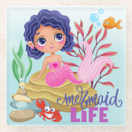 Onder het Zee Mermaid Life Glazen Onderzetter