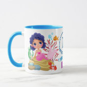Onder het Zee Mermaid Life Monogram Mok (Links)