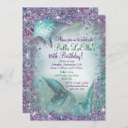 Onder het Zee Mermaid Party Invitations Kaart