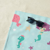 Onder het Zee Mermaid Pattern Personalized Strandlaken (In situ)