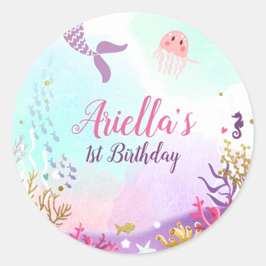 Onder het Zee Mermaid Sticker Envelope (Voorkant)