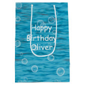 Onder het Zee met dolfijnen verjaardagsfeestje Medium Cadeauzakje (Achterkant)