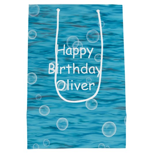 Onder het Zee met dolfijnen verjaardagsfeestje Medium Cadeauzakje (Achterkant)