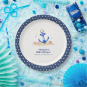 Onder het Zee Nautical Anchor Boy Baby shower Papieren Bordje (Feest)
