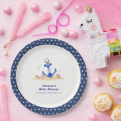 Onder het Zee Nautical Anchor Boy Baby shower Papieren Bordje (Feest)