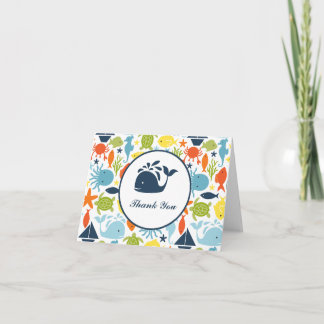 Onder het Zee, Nautical Baby shower bedankje Bedankkaart