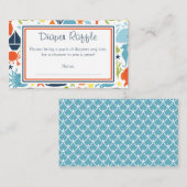 Onder het Zee, Nautical Diaper Raffle Ticket Informatiekaartje (Voorkant / Achterkant)
