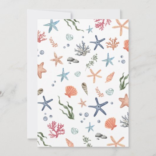 Onder het Zee Nautical Ocean Animals Boy Birthday Kaart (Achterkant)