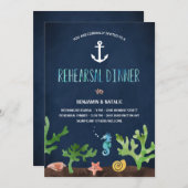 Onder het Zee | Nautical rehearings Dinner Kaart (Voorkant / Achterkant)