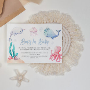 Onder het Zee Nautisch Baby shower Boeken voor Bab Informatiekaartje