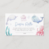 Onder het Zee Nautisch Baby shower Luier Raffle Informatiekaartje (Voorkant)