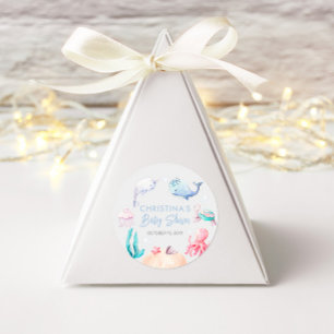 Onder het Zee Nautisch Baby shower Ronde Sticker