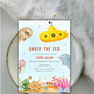 Onder het Zee Nautisch Marien Baby shower Kaart
