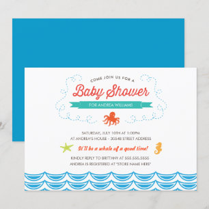 Onder het Zee nodigt het Baby shower uit Kaart
