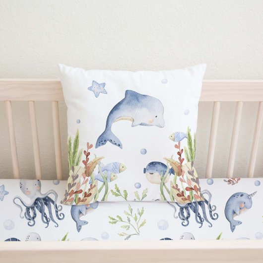 Onder het zee Nursery Decor, Dolfijn Kussen
