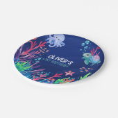 Onder het Zee Ocean 1st Baby Boy Verjaardag Papieren Bordje (Gekanteld)