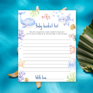 Onder het zee Ocean animal Baby bucket list