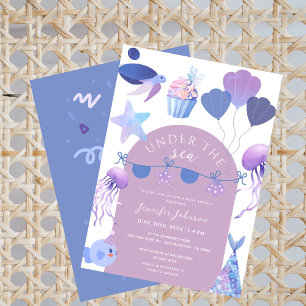 Onder het Zee Ocean Animals Baby shower Kaart