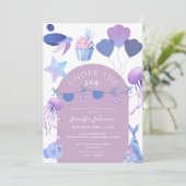 Onder het Zee Ocean Animals Baby shower Kaart (Staand voorkant)