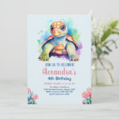 Onder het Zee Ocean Animals Birthday Kaart (Staand voorkant)