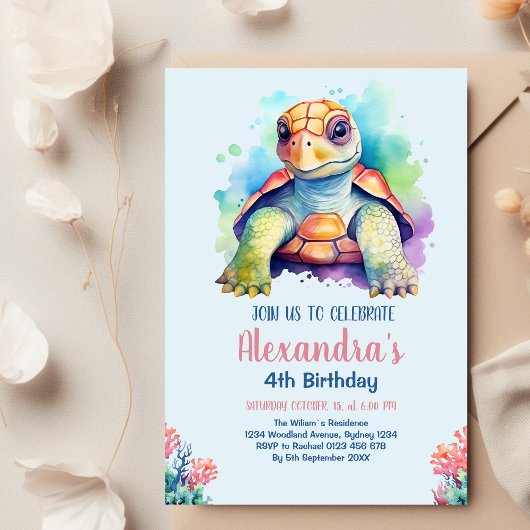 Onder het Zee Ocean Animals Birthday Kaart