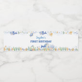 Onder het Zee Ocean Animals Boy Birthday Waterfles Etiket (Enkel label)