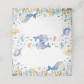 Onder het Zee Ocean Animals Boy Food Place Card (Buitenkant ongevouwen)