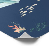 Onder het Zee Ocean Animals Whale Nursery Poster (Hoek)
