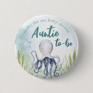 Onder het Zee Ocean Baby shower tante Button